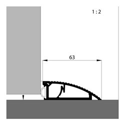 ELLEN Türanschlagschiene AKW,Alu si 63x20x1000mm