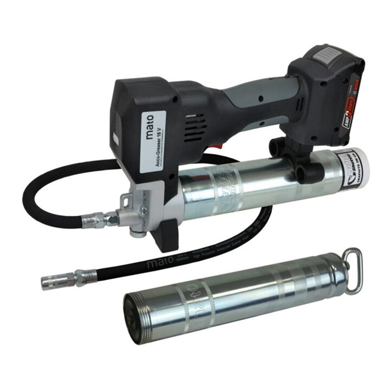 MATO Akku-Fettpresse 18V/2Ah PREMIUM-S-LS AMPShare mit Ladegerät und Akku