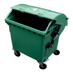 Müllcontainer Kunststoff 1,1 cbm Runddeckel grün
