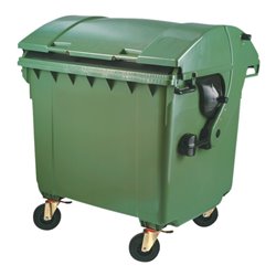 Müllcontainer Kunststoff 1,1 cbm Runddeckel grün