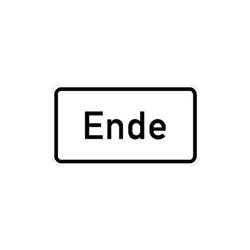 Zusatzschild 1012-31, 330x600mm Ende RAL-Gütezeichen Folie RA1