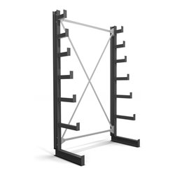STIER Kragarmregal einseitig mit 6 absteigenden Ebenen