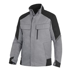 FHB Jacke Frank, Softshell, Gr. M, grau/schwarz