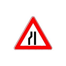 VKZ.121-20 Dreieck 900mm verengte Fahrbahn links RAL-Gütezeichen Folie RA1