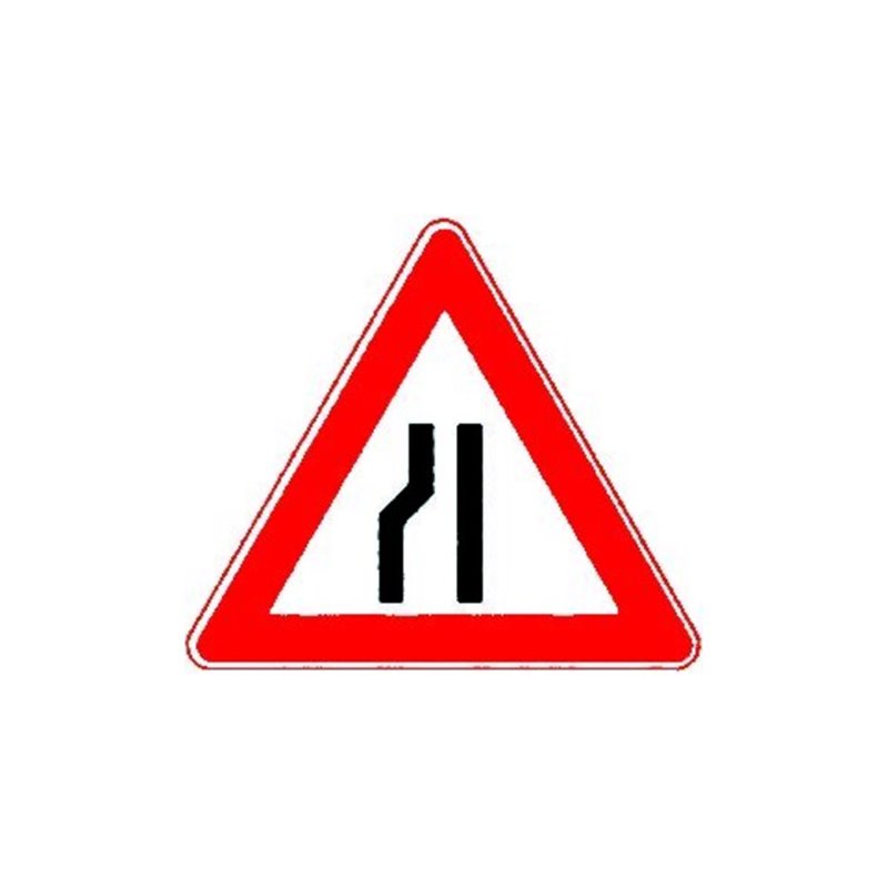 VKZ.121-20 Dreieck 900mm verengte Fahrbahn links RAL-Gütezeichen Folie RA1