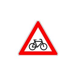 VKZ.138-10 Dreieck 900mm Radfahrer kreuzen(rechts) RAL-Gütezeichen Folie RA1