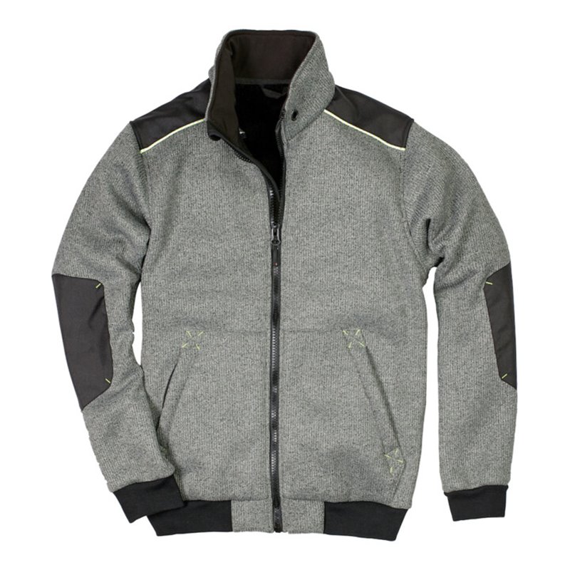 SCHEIBLER Strick-Blouson Piering Gr. XL, grau-meliert