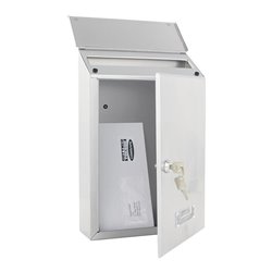 ROTTNER Briefkasten Pisa mit Zylinderschloss weiß pulverbeschichtet