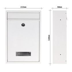 ROTTNER Briefkasten Tarvis mit Zylinderschloss weiß pulverbeschichtet