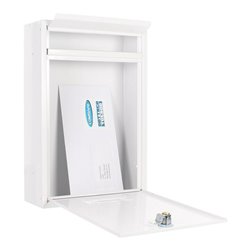 ROTTNER Briefkasten Tarvis mit Zylinderschloss weiß pulverbeschichtet