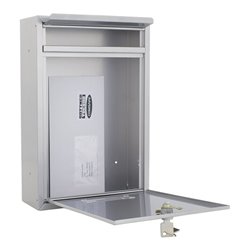 ROTTNER Briefkasten Tarvis mit Zylinderschloss silber