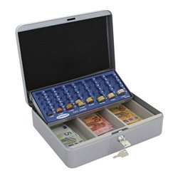 ROTTNER Geldzählkassette mit Euro-Einsatz Stahlblech silber