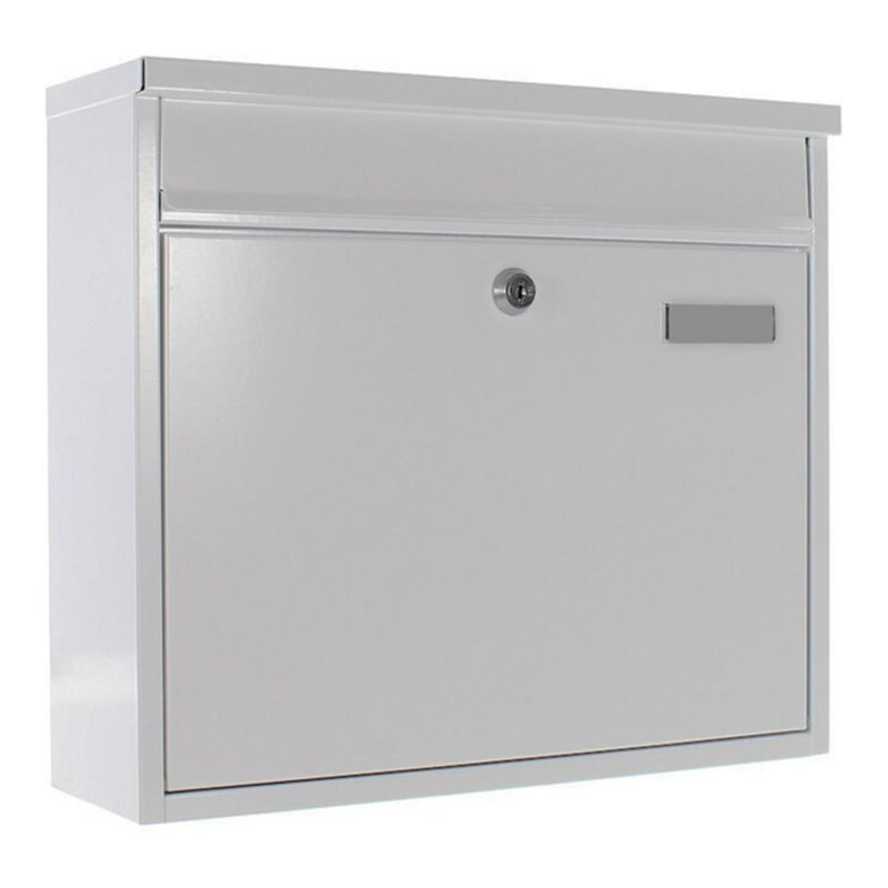 ROTTNER Briefkasten Hochhaus II mit Zylinderschloss weiß pulverbeschichtet