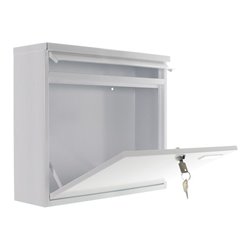 ROTTNER Briefkasten Hochhaus II mit Zylinderschloss weiß pulverbeschichtet