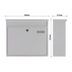 ROTTNER Briefkasten Hochhaus II mit Zylinderschloss weiß pulverbeschichtet