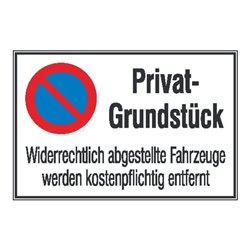 SafetyMarking Parkverbotsschild Alu B600xH400 mm Privatgrundstück