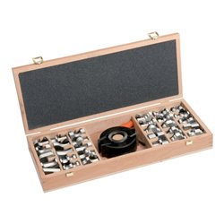 GUHDO Univ.-Werkzeugsatz Profil 1-10 im Holzetui