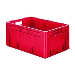 LA-KA-PE Transport-Stapelkasten B600xT400xH270 mm grün Auflast 700kg mit Griffloch