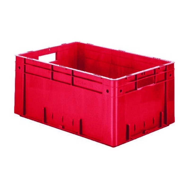 LA-KA-PE Transport-Stapelkasten B600xT400xH270 mm grün Auflast 700kg mit Griffloch