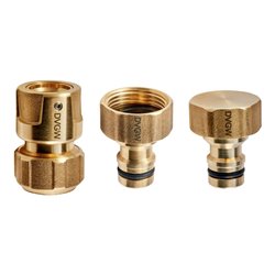 GEKA plus-Basisset KTW G3/4',1/2',Blindk,MS,Bl Messing,1xG3/4', 2x1/2