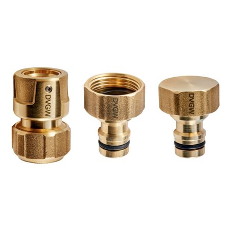 GEKA plus-Basisset KTW G3/4',1/2',Blindk,MS,Bl Messing,1xG3/4', 2x1/2