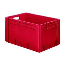 LA-KA-PE Transport-Stapelkasten B600xT400xH320 mm grün Auflast 700kg mit Griffloch