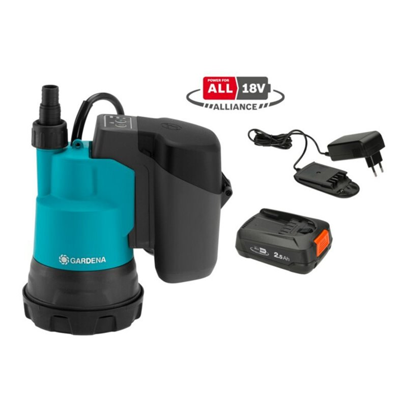 Gardena Akku-Klarwass.-Tauchpumpe 2000/2 18V P4A Ready-To-Use Set