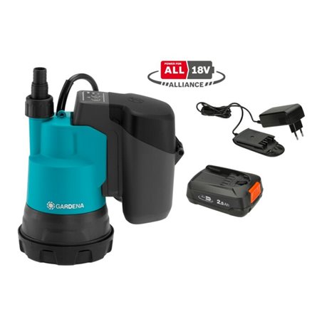 Gardena Akku-Klarwass.-Tauchpumpe 2000/2 18V P4A Ready-To-Use Set