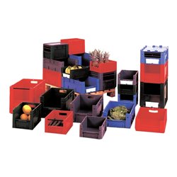 LA-KA-PE Sichtlagerkasten rot B400xT600xH175 mm Auflast 600kg, VE 2 Stk. ohne Griffloch