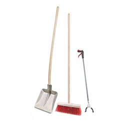 FLORA Geräteset Außenreinigung mit Greifzange, Besen und Alu-Schaufel