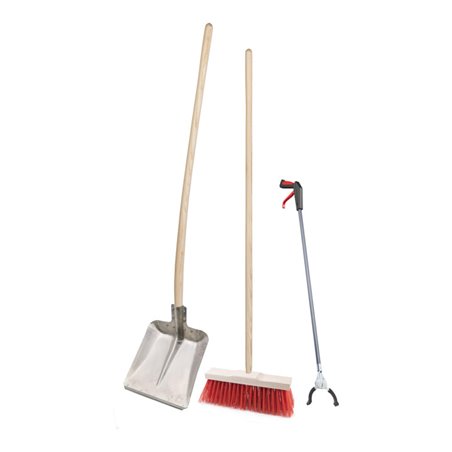FLORA Geräteset Außenreinigung mit Greifzange, Besen und Alu-Schaufel
