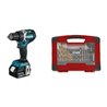 Makita Akku-Bohrschrauber DDF484RTJ 18V / 5Ah mit 100-teiligem Zubehör-Set
