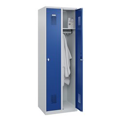 C+P Spind Basis PLUS, 2 Abteile, 1850x600x500mm, 7035/5010