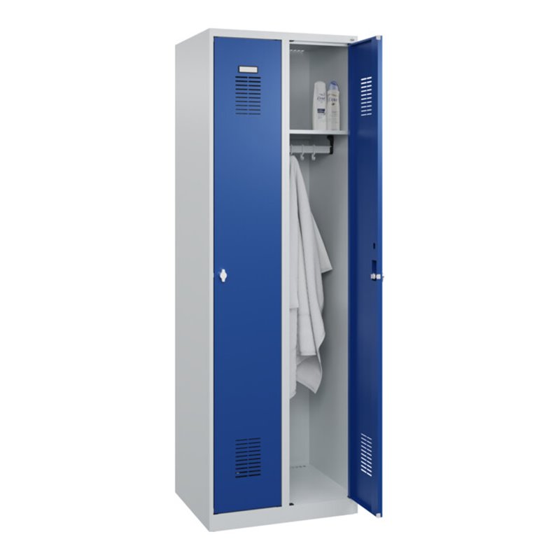 C+P Spind Basis PLUS, 2 Abteile, 1850x600x500mm, 7035/5010