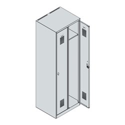 C+P Spind Basis PLUS, 2 Abteile, 1850x600x500mm, 7035/7035