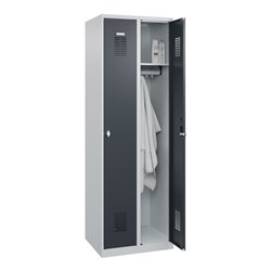 C+P Spind Basis PLUS, 2 Abteile, 1850x600x500mm, 7035/7016