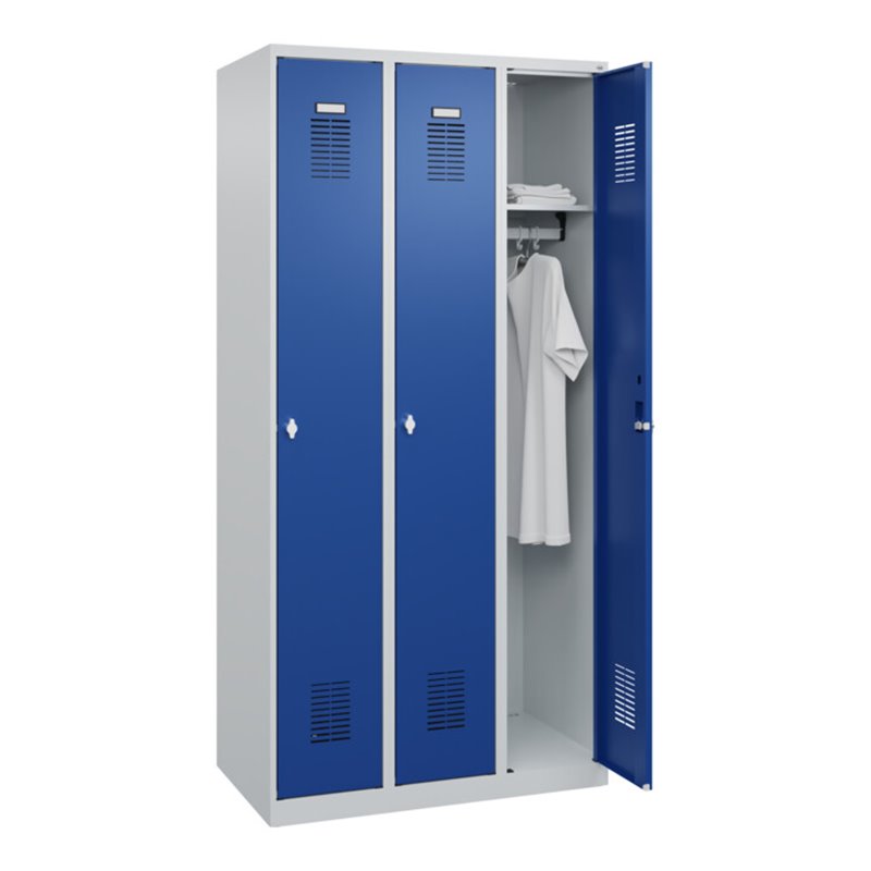 C+P Spind Basis PLUS, 3 Abteile, 1850x900x500mm, 7035/5010