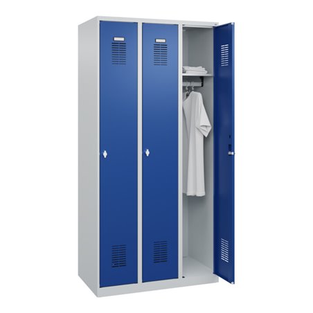 C+P Spind Basis PLUS, 3 Abteile, 1850x900x500mm, 7035/5010