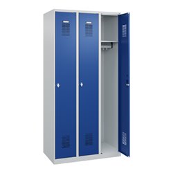 C+P Spind Basis PLUS, 3 Abteile, 1850x900x500mm, 7035/5010