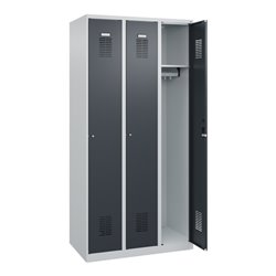 C+P Spind Basis PLUS, 3 Abteile, 1850x900x500mm, 7035/7016