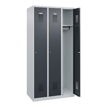 C+P Spind Basis PLUS, 3 Abteile, 1850x900x500mm, 7035/7016