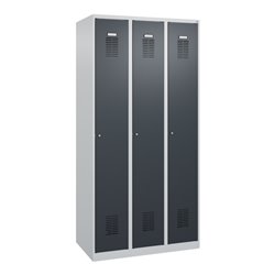 C+P Spind Basis PLUS, 3 Abteile, 1850x900x500mm, 7035/7016