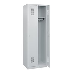 C+P Spind Basis PLUS, 2 Abteile, 1850x600x500mm, 7035/7035