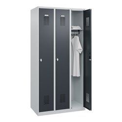 C+P Spind Basis PLUS, 3 Abteile, 1850x900x500mm, 7035/7016