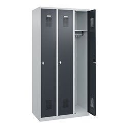 C+P Spind Basis PLUS, 3 Abteile, 1850x900x500mm, 7035/7016