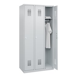 C+P Spind Basis PLUS, 3 Abteile, 1850x900x500mm, 7035/7035