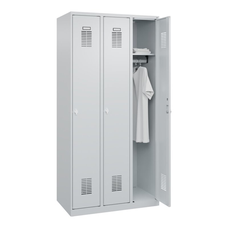 C+P Spind Basis PLUS, 3 Abteile, 1850x900x500mm, 7035/7035