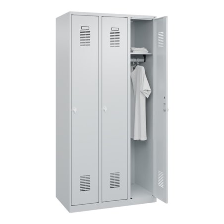 C+P Spind Basis PLUS, 3 Abteile, 1850x900x500mm, 7035/7035