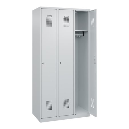 C+P Spind Basis PLUS, 3 Abteile, 1850x900x500mm, 7035/7035