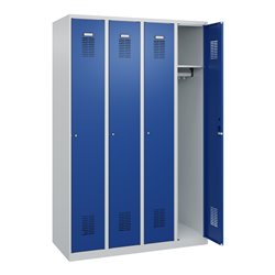 C+P Spind Basis PLUS, 4 Abteile, 1850x1200x500mm, 7035/5010